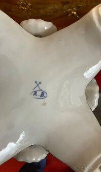 Staré porcelánové stolní zrcadlo Německo - 9