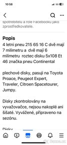 4 letni pneu 215 65 16 C - 9