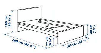 Kompletní postel 90×200 cm – postel + rošt + matrace - 9