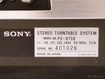 Vintage gramofon SONY PS-8750 s karbonovým raménkem - 9