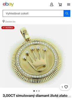 Zlato / zlatý přívěšek +prsten vzor diamant 14k - 9
