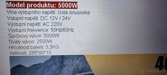 Měnič napětí 24V-5000W čistá sínusovkaDovoz zdarma - 9