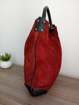 Genuine Leather Italy dámská velká hobo kabelka kožená - 9
