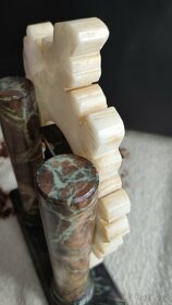 Hodiny mramorové sloupové krbové Bonn ULS Germany - 9