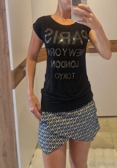 Nové dámské tričko černé průsvitné vel S až M s flitry - 9