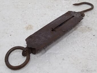 Retro starý kovový mincíř pružinová váha - 25kg - 9