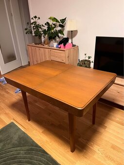 Retro jídelní stůl z 60. let, dubový, rozkládací - 9