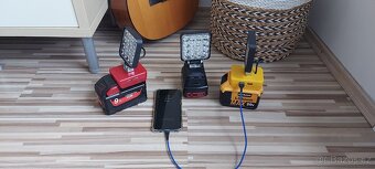 Svítilna Aku DeWALT+Milwaake+Bosch18V+2xUSB s nabíjením USB - 9