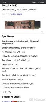 Tape deck Metz CX 4962 - 9