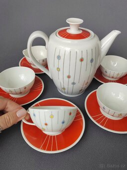 Porcelánová kávová (mokka) sada od Kaestner Saxonia - 9