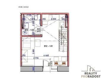 Podnájem bytu 1+kk, 21,74m2, na ulici Hybešova, Brno-Staré B - 9