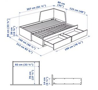 Rozkládací postel IKEA FLEKKE - 9