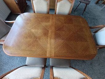 Jídelní set, stůl, židle, křesla, rustikální nábytek masív - 9