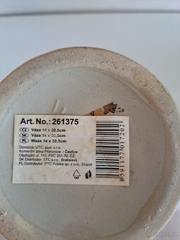 Stará váza s čínským, květinovým motivem - 9