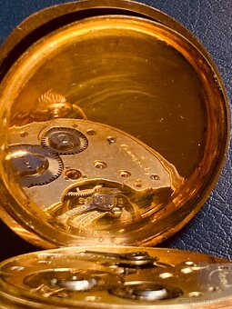 Zlaté 14-karátové kapesní hodinky Systéme Glashütte - 9