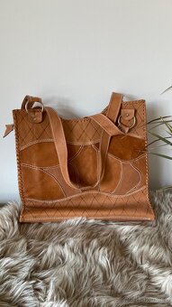 Kožená taška/kabelka s patchworkovým designem - 9