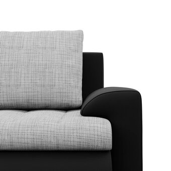 Rozkládací rohová sedací souprava TOKIO III Šedá/černá - 9