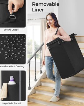 Nový mobilní koš na prádlo 2x70 litrů - 9