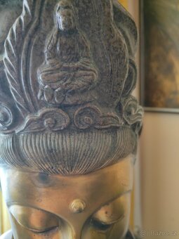 Budha - starožitná socha Kwan Jin v životnej veľkosti - 9