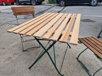 Zahradní Set Kov Dřevo Komplet 70x97 výška 73 cm - 9