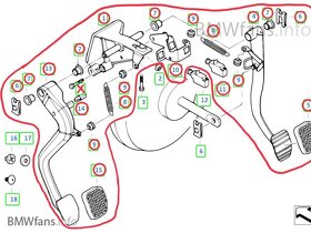 ‼️Brzdový a spojkový pedály - BMW - 9