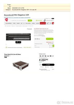 PRODÁM SOUNDRAFT Si Impact + case a StageBox 32r + 19"Case - 9