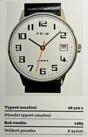 Československé mechanické hodinky PRIM Biele Tabule - 9