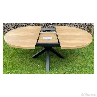 Masivní oválný jídelní stůl - Metalox 150 cm - 9