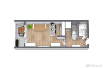 Pronájem bytu 1+KK, 31 m s balkonem 30. dubna, Moravská Ost - 9
