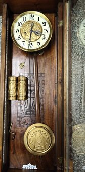 luxusní bohatě zdobené vyřezávané dvouzávažové hodiny - 9