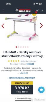 Dětský rostoucí stůl Collorido růžový - 9