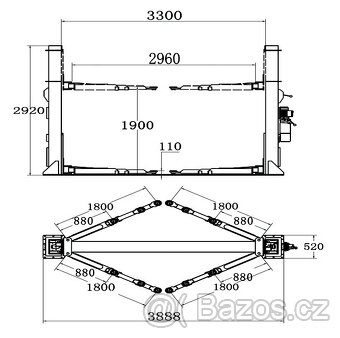 Dvousloupový zvedák BOR5000ms 5000 KG NOVÝ NEPOUŽITÝ - 9