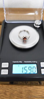 Stříbrný prsten s granátem. - 9