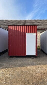Stavební buňka 5 x 3 m červená, zateplená, 2x dveře - 9