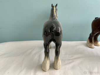 BESWICK CERAMIC SHIRE HORSE 818 DAPPLE GRY HOUPACÍ KONĚ PROT - 9