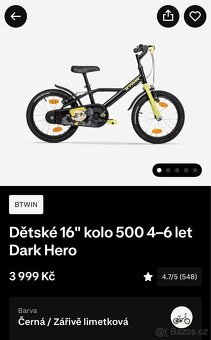 Dětské kolo Btwin dark hero 500 velikost 16" - 9