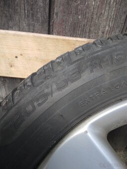 Alu kola VW 5x112 ET50,+zánovní celoroční pneu 205/55/16 - 9