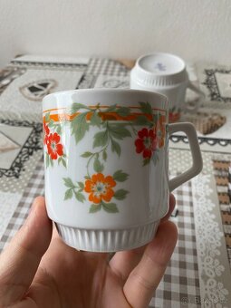 Porcelánové retro hrnky Dubí Czechoslovakia - 2 ks, 350 ml - 9