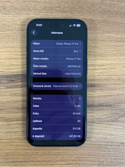 IPhone 17 Pro, 512GB, modrá, esim (vetší baterie) - 9