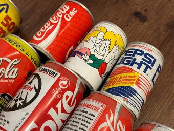 Staré plechovky Coca Cola , Pepsi, Sprite , Fanta - 9