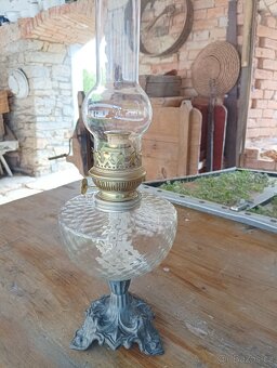 STAROŽITNÁ RUČNĚ FOUKANÁ PETROLEJKA - FRANCIE 1920 ART DECO - 9
