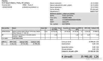 IPhone 15pro max, 256 GB, top stav - 9