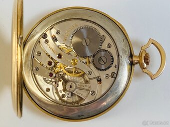 Zlaté 18-karátové art deco kapesní hodinky Vulcain - 9
