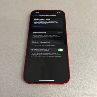 iPhone 13 128GB červený, pěkný stav, 12 měsíců záruka - 9