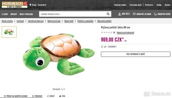 Plyšová želva polštář 80cm - 9