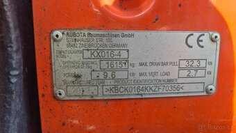 Prodám minibagr Kubota KX 16 -4 - 9