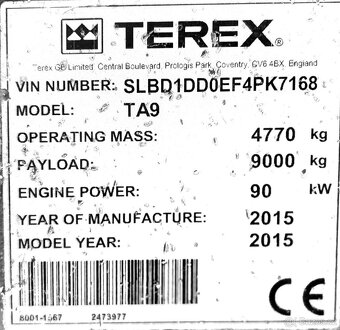 Kolový Dumper TEREX TA9 - 9