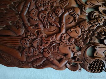 2 Drevené panely Rámájany z Bali - 9