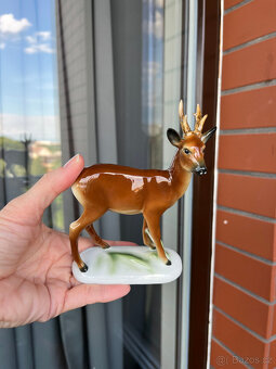 Starožitná soška Srneček 14 cm, Aelteste Volkstedter - 9