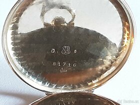 Zlaté 14K starožitné kapesní hodinky ORATOR - 9
